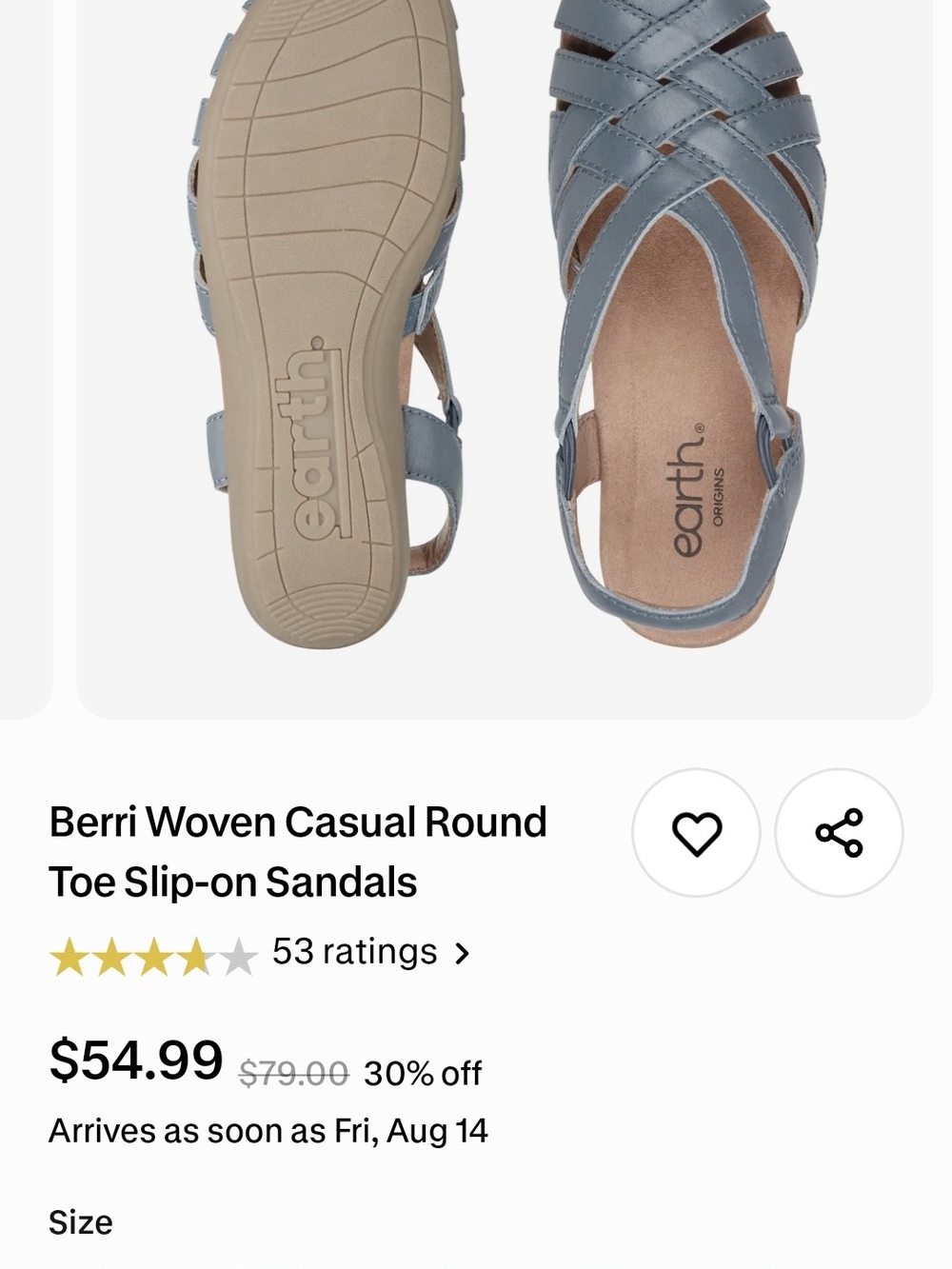 Earth Origins Berri Woven Slip-On Sandals in Light Blue